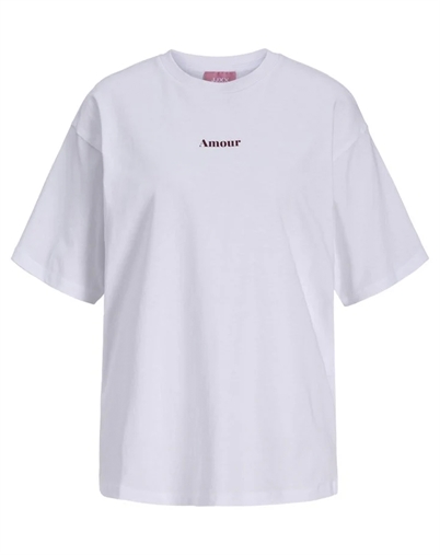 JJXX - JXValentine Loose T-Shirt - Bright White/Amour Angel